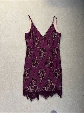 Minuet fuschia lace floral dress